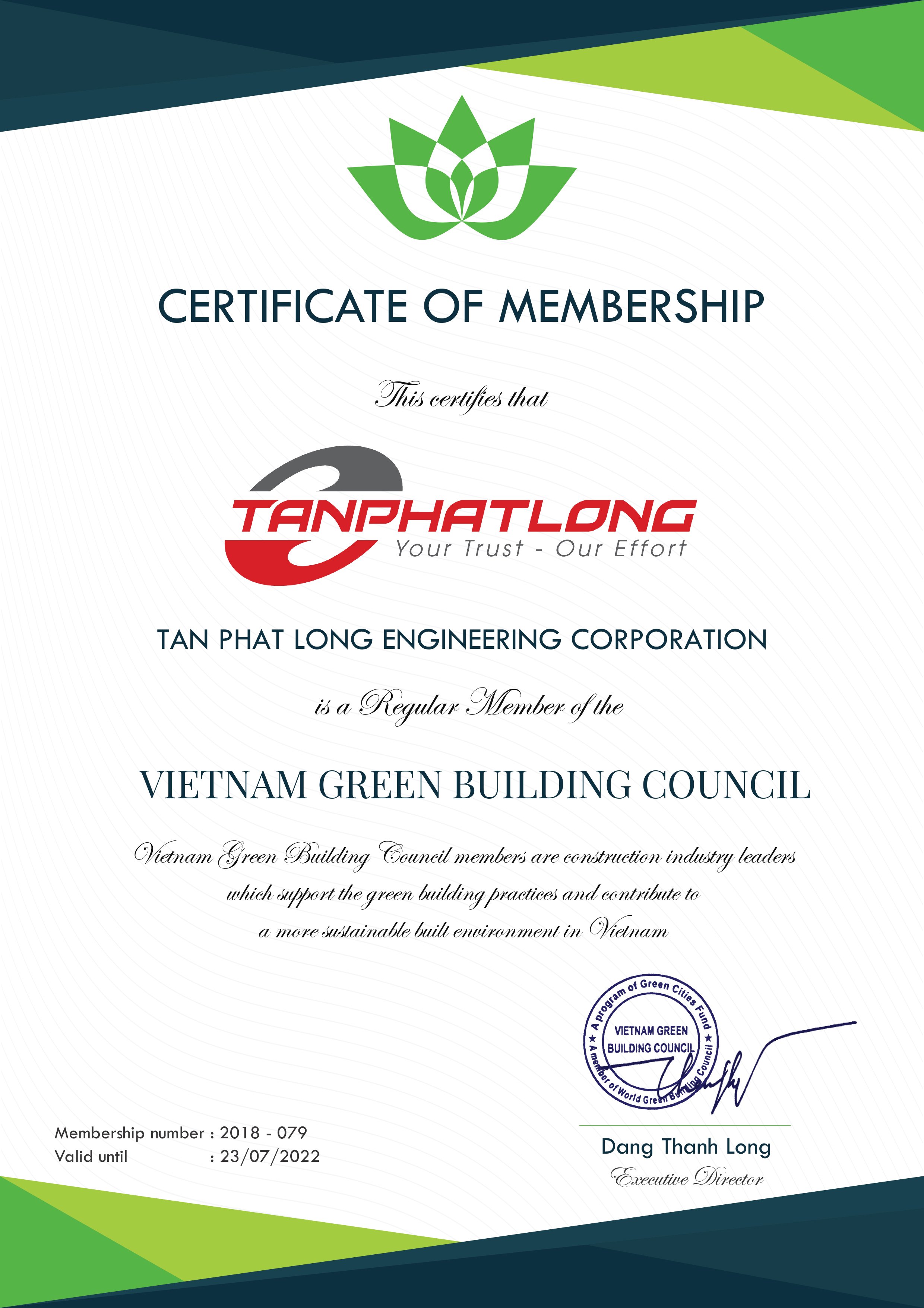 CC VIETNAM GREEN BUILDING COUNCIL - Tổng Thầu Xây Dựng Và Cơ Điện Tân Phát Long - Công Ty Cổ Phần Kỹ Thuật Tân Phát Long